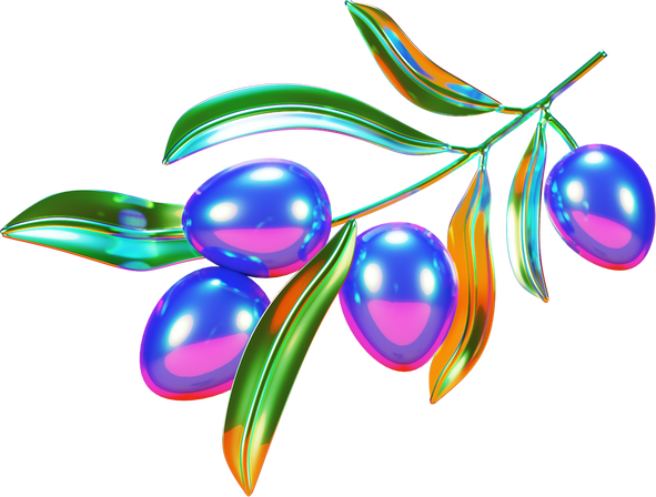 Holographic Chrome Olive Plant