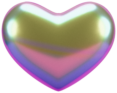 Holographic Chrome Decorative Heart